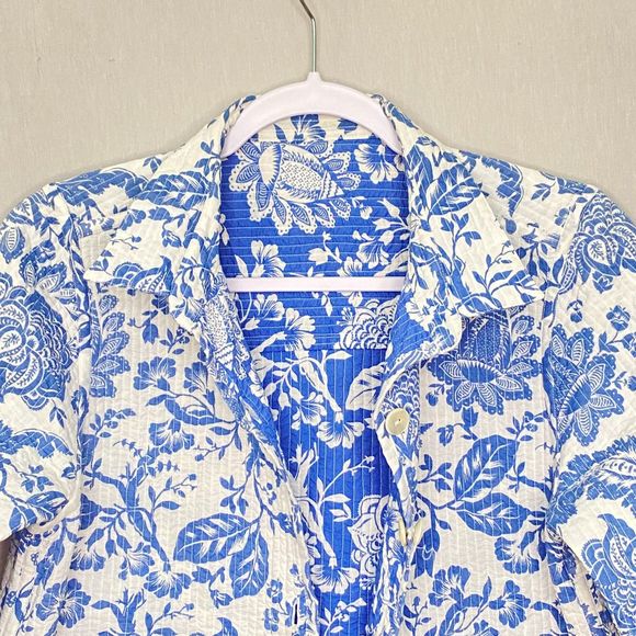 Nomadic Traders Quilted Reverible Jacket Small Lightweight Floral Double Pockets - Picture 4 of 12